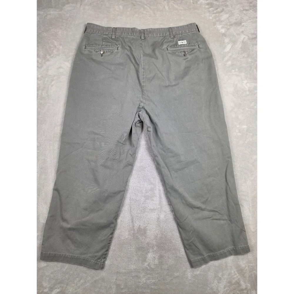Vtg Polo Ralph Lauren Andrew Pant Mens 38x29 Fit 37x25 Gray Double Pleated *Read